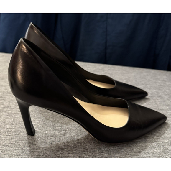 M.M. Lafleur The Ginger Pump Black Kidskin Point Toe SIze Eu 38 Us 7.5(flaw) - Picture 2 of 10